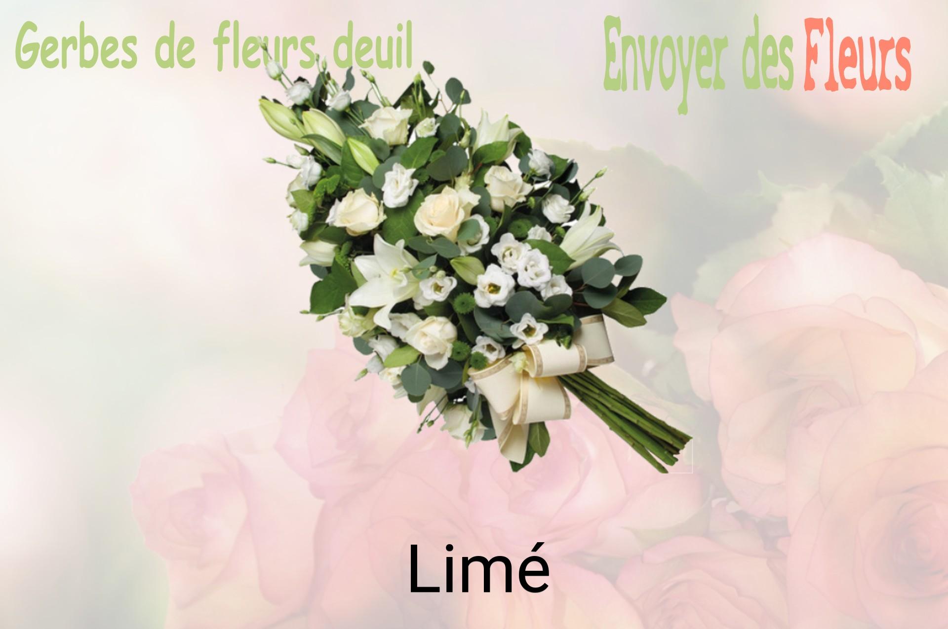 Gerbe de fleurs de deuil livrée à Limé